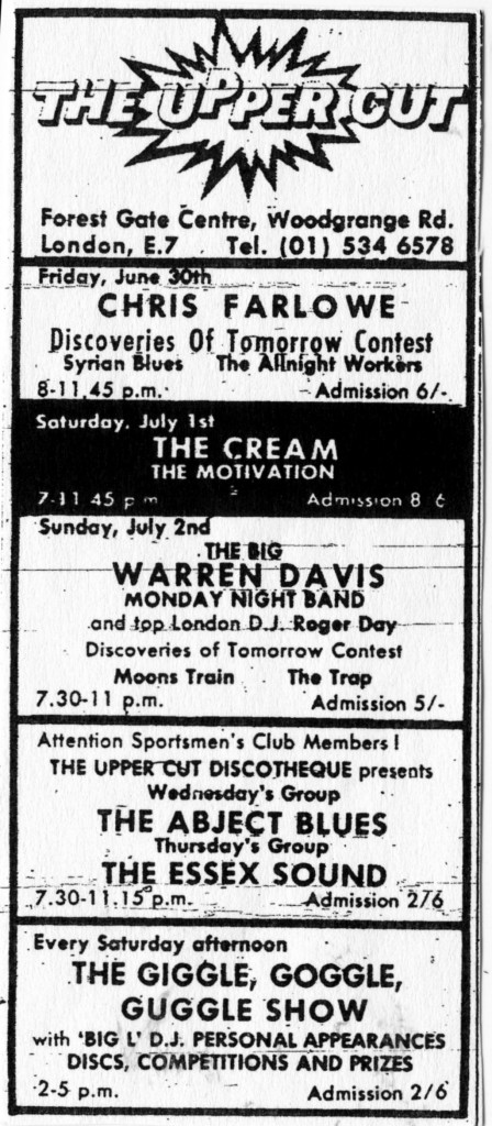 The All Night Workers support Chris Farlowe at The Uppercut, East London, 30 June 1967