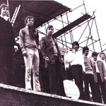 The All Night Workers, spring 1968. Left to right: Doug Ayris, Malcolm Randall, Iain Pitwell, Mick Wheeler, Brian Mansell, Johnny Baker and Geoff Glover (Photo from Brian Mansell)