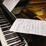 The notes on the grand piano.