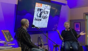Glen Matlock and Jason Barnard at The CAT Club (photo by Rev Reynolds)