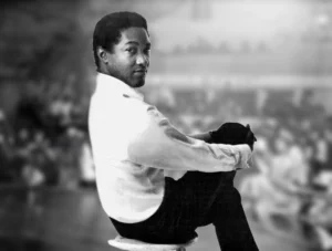 Sam Cooke - adapted from public domain photo from ad for single When A Boy Falls In Love / The Piper, released 1965.