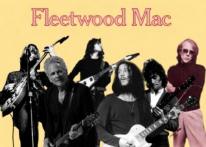 Fleetwood Mac guitarists (Danny Kirwan and Jeremy Spencer by W.W.Thaler, Lindsey Buckingham by Raphael Pour-Hashemi, Peter Green by Nick contar, Bob Weston from screenshot, Bob Welch from Precious Love single cover)